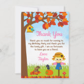 Herfst Vrouw Angstmannen Verjaardag Bedankkaart (Voorkant)