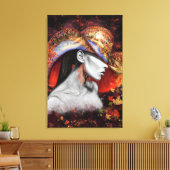 Herfst Vrouw Canvas Print (Insitu (Woonkamer))