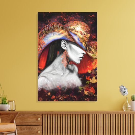 Herfst Vrouw Canvas Print (Insitu (Woonkamer))