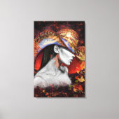 Herfst Vrouw Canvas Print (Voorkant)