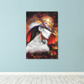 Herfst Vrouw Canvas Print (Insitu (Houten vloer))