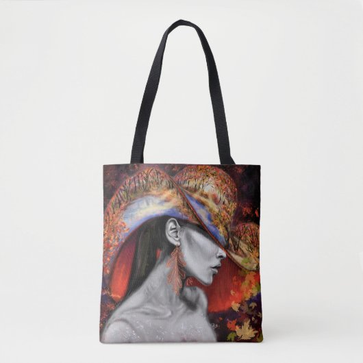 Herfst Vrouw Canvas tas (Voorkant)