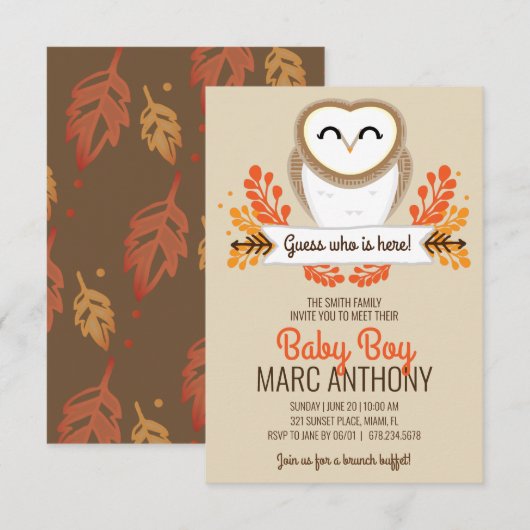 herfst-vrouw SIP & SEE najaar baby shower Kaart (Voorkant / Achterkant)