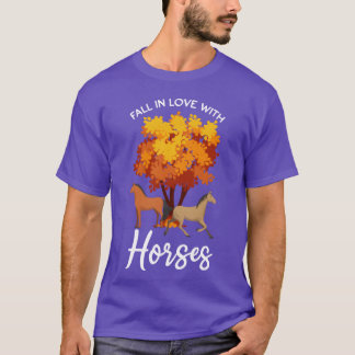 Herfst Vrouwen Herfst Paarden Grappig T-shirt