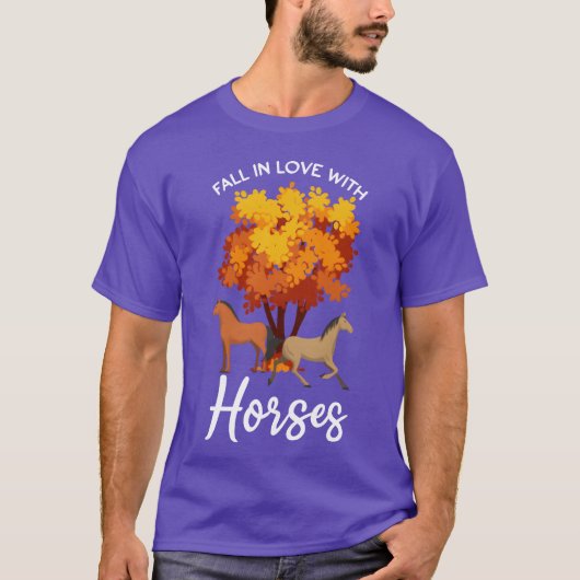 Herfst Vrouwen Herfst Paarden Grappig T-shirt (Voorkant)