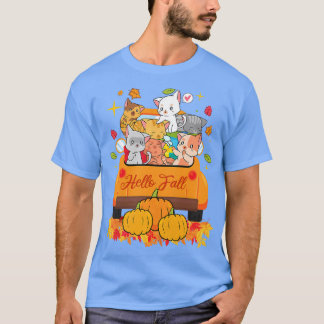 Herfst Vrouwen Mannen Cute Truck Cats Autumn Cat T-shirt