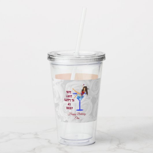 Herfst Vruchten Acryl Drinkbeker (Achterkant)