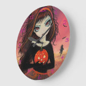 Herfst Vuur Halloween Kunstklok Grote Klok (Hoek)
