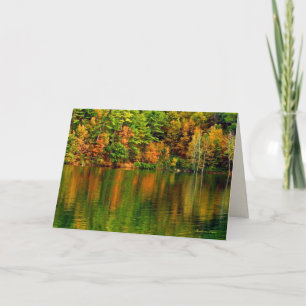 Herfst-Walden Pond Vakantiegroet Feestdagen Kaart