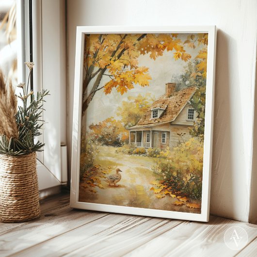Herfst Wandelen Eend Schilderen Herfst Country Hou Poster