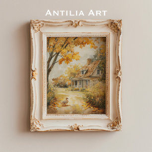 Herfst Wandelen Eend Schilderen Herfst Country Hou Poster