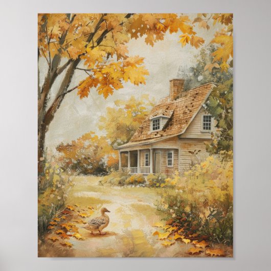 Herfst Wandelen Eend Schilderen Herfst Country Hou Poster (Voorkant)
