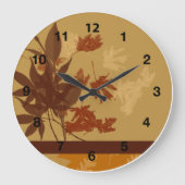 Herfst wandklok rond, zwarte cijfers (Voorkant)