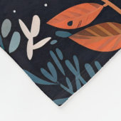 Herfst Warm Sinaasappel Bloemen Bladeren Bessen Zw Fleece Deken (Hoek)