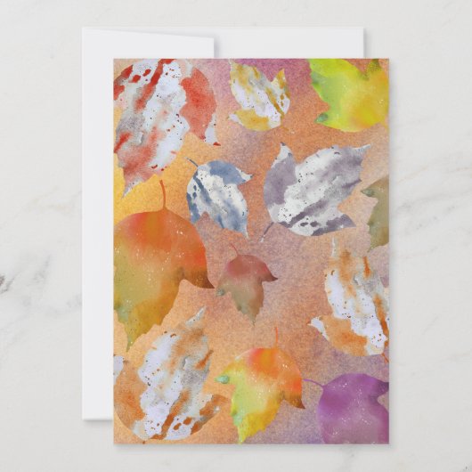 Herfst warme levendige Waterverf laat Vrijgezellen Kaart (Achterkant)
