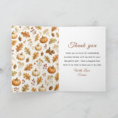 Herfst Wasbeer Baby Shower Bedankkaart (Binnen)