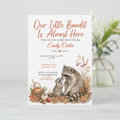 Herfst Wasbeer Baby Shower Kaart (Staand voorkant)