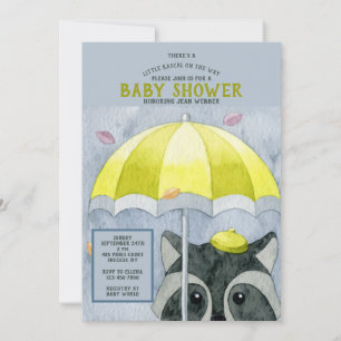 Herfst Wasbeer Baby Shower Uitnodiging