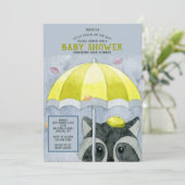 Herfst Wasbeer Baby Shower Uitnodiging (Staand voorkant)