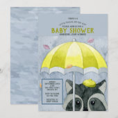 Herfst Wasbeer Baby Shower Uitnodiging (Voorkant / Achterkant)