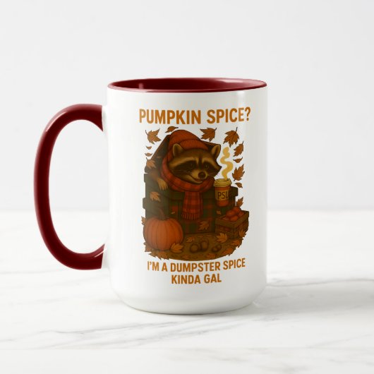 Herfst Wasbeer Grappige Pompoen Kruiden Latte Mok (Links)