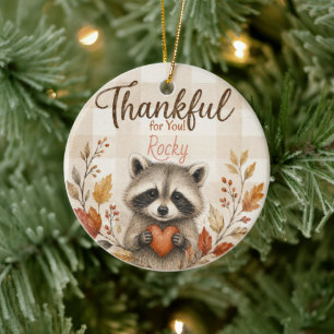Herfst Wasbeer Thanksgiving Friendsgiving Keramisch Ornament