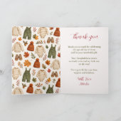 Herfst Waslijn Baby Shower Bedankkaart (Binnen)