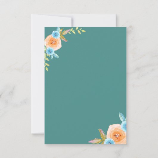 Herfst Watercolo Trouwkaart Details Kaart (Achterkant)