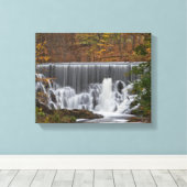 Herfst Waterfall Canvas Afdruk (Insitu (Houten vloer))