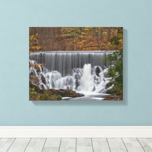 Herfst Waterfall Canvas Afdruk (Insitu (Houten vloer))