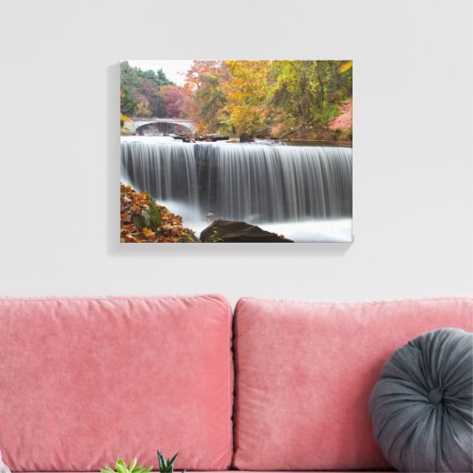 Herfst Waterfall Canvas Afdruk (Insitu (Woonkamer))