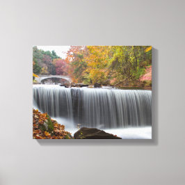 Herfst Waterfall Canvas Afdruk