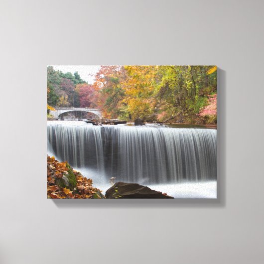Herfst Waterfall Canvas Afdruk (Voorkant)