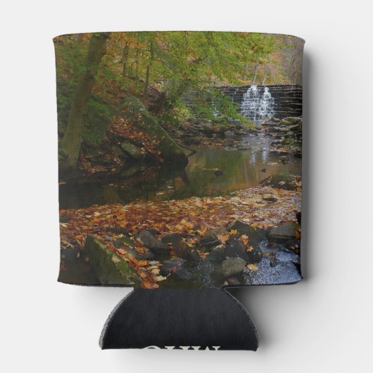 Herfst Waterfall en Creek Pennsylvania Natuur Blikjeskoeler (Achterkant)