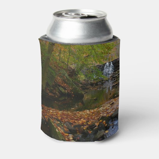 Herfst Waterfall en Creek Pennsylvania Natuur Blikjeskoeler (Blikje Achterkant)