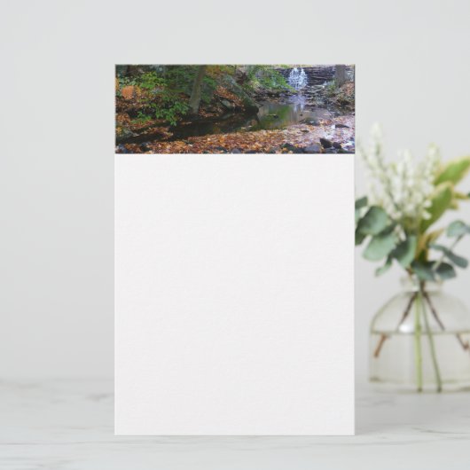 Herfst Waterfall en Creek Pennsylvania Natuur Briefpapier (Staand voorkant)