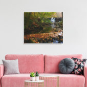 Herfst Waterfall en Creek Pennsylvania Natuur Canvas Afdruk (Insitu (Woonkamer))