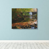 Herfst Waterfall en Creek Pennsylvania Natuur Canvas Afdruk (Insitu (Houten vloer))