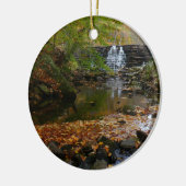 Herfst Waterfall en Creek Pennsylvania Natuur Keramisch Ornament (Links)