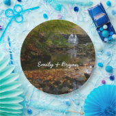 Herfst Waterfall en Creek Pennsylvania Natuur Papieren Bordje (Feest)