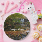 Herfst Waterfall en Creek Pennsylvania Natuur Papieren Bordje (Feest)