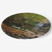 Herfst Waterfall en Creek Pennsylvania Natuur Papieren Bordje (Gekanteld)