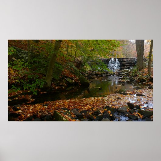 Herfst Waterfall en Creek Pennsylvania Natuur Poster (Voorkant)