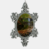 Herfst Waterfall en Creek Pennsylvania Natuur Tin Sneeuwvlok Ornament (Links)