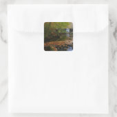 Herfst Waterfall en Creek Pennsylvania Natuur Vierkante Sticker (Tas)