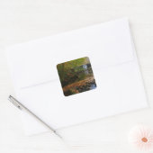 Herfst Waterfall en Creek Pennsylvania Natuur Vierkante Sticker (Envelop)
