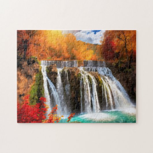 Herfst waterval 2 foto puzzels internet puzzel puz (Horizontaal)