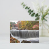 Herfst Waterval bij Vanderbuilt Briefkaart (Staand voorkant)