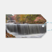 Herfst Waterval bij Vanderbuilt Cadeaulabel (Voorkant (Horizontaal))