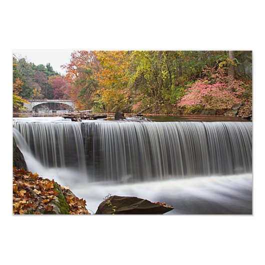 Herfst Waterval bij Vanderbuilt Foto Afdruk (Voorkant)